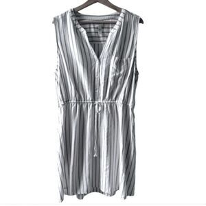 St. John’s Bay tan stripe sleeveless dress XXL casual cottagecore white preppy